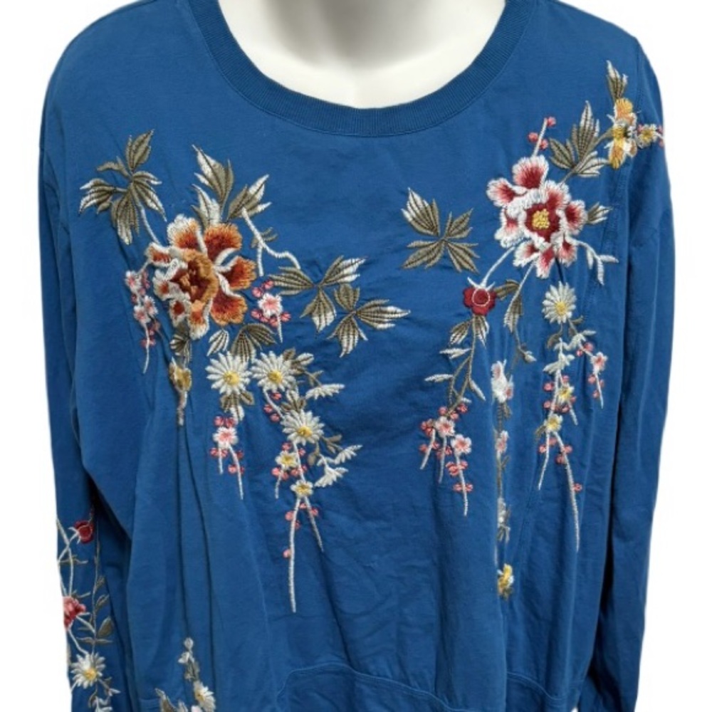 Johnny Was Boho Floral Long Sleeve Pullover